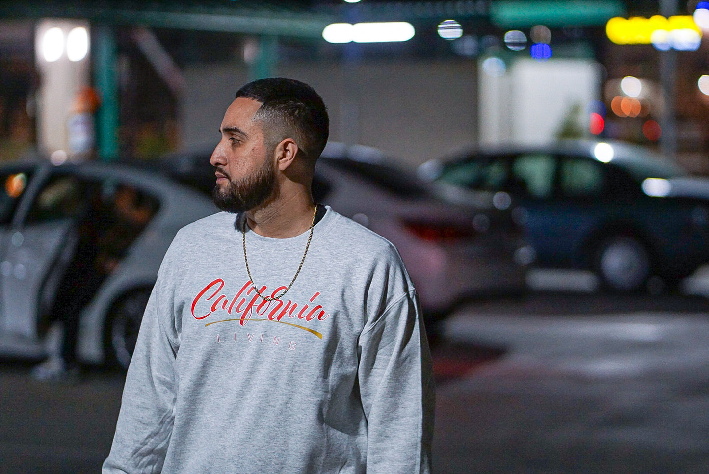 Grey and Crimson red California Living crew neck (FREE SHIPPING)