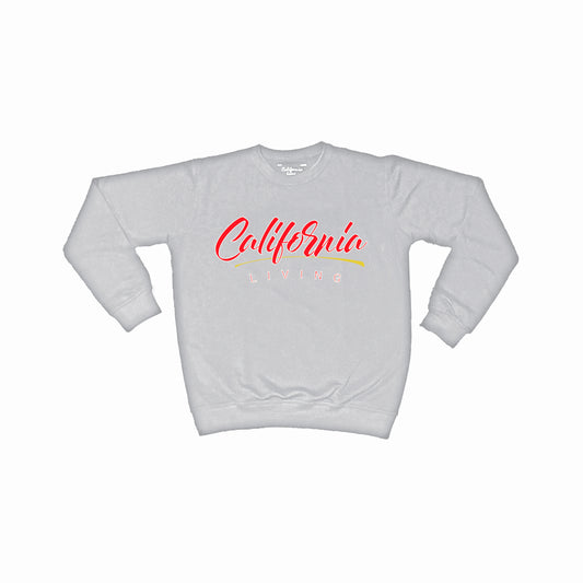 Grey and Crimson red California Living crew neck